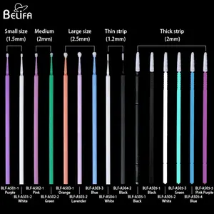 हल्का नीला काला लंबी टिप मोटी अल्ट्रा ठीक डिस्पोजेबल bendable चलाओ बरौनी माइक्रो ब्रश microbrush applicator उपकरण
