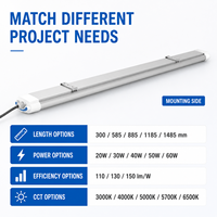 Luminaire linéaire industriel LED haute efficacité 150LM/W, étanche IP65, résistant aux chocs IK08, en aluminium