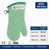 Gants de cuisine professionnels en coton matelassé résistant à la chaleur, avec logo personnalisé OEM, en gros, pour la cuisson et le barbecue