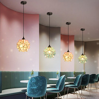 Lustre créatif personnalisé en forme de pétale pour chambre à coucher, salle à manger, suspension à tête unique en fer E27