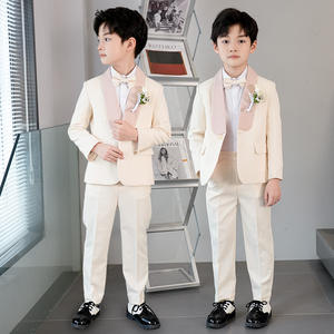 新着男の子フォーマルドレスブレザーウェディングスーツコート + パンツ + Bowtie + Corsage 4PCS子供スクールスーツパーティータキシードパフォーマンスウェア - Product Image 4