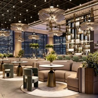 Desain Interior Restoran Kopi Mewah Modern Kustom, Furnitur Kafe yang Disesuaikan, Kustomisasi Ruang F&B Komersial Satu Atap