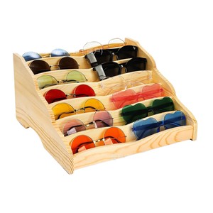 Wooden Tiered Eyewear Display <b>Box</b> 7 Layers Eco Friendly <b>Makeup</b> Storage Organizer Desktop Bedroom Living Room Use - Product Image 5