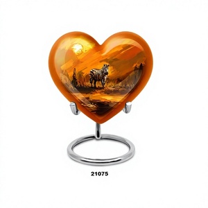 Vente chaude de haute qualité coucher de soleil zèbre coeur urne crémation adulte urne pour cendres humaines grande urne décorative avec sac de velours gratuit - Product Image 1