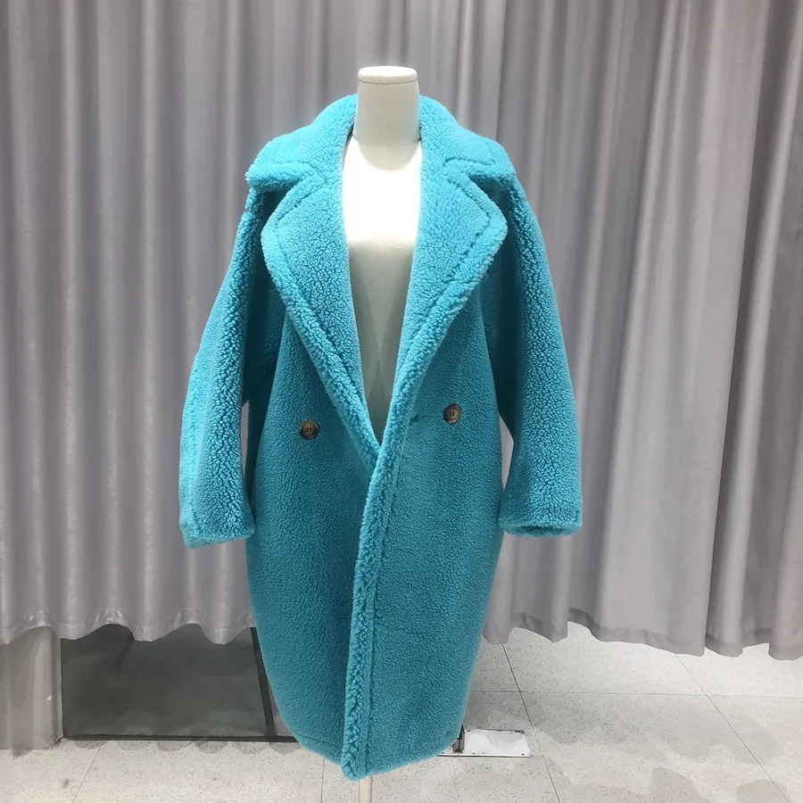 Manteau en laine d'agneau pour femme, vêtement d'hiver polaire, manteau en fausse fourrure, veste en fourrure duveteuse de haute qualité, manteau en fourrure duveteuse pour femme