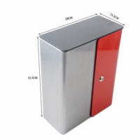 Boîte aux lettres rectangulaire de couleur rouge boîte aux lettres extérieure murale boîte aux lettres résidentielle avec fenêtre en verre pour la maison avec clés