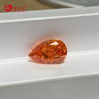Zircone cubique artificielle 5A+ Orange Change Rose Vivid Orange Crush Ice Gemstone 4*8mm-10*20mm, taille machine, forme poire, pour la fabrication de bagues