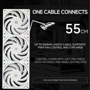 Thermalright Trofeo Vision 360 سم ARGB أبيض Aio Coolerwith 6.86 بوصة شاشة LCD 12 سم وحدة المعالجة المركزية مروحة تبريد رادياتور - Product Image 4