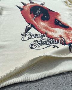 Camiseta de algodón de doble capa personalizada, camiseta con serigrafía de algodón, camisetas de manga larga de doble capa de gran tamaño para hombres - Product Image 3