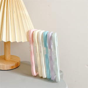 Custodia per telefono trasparente con bordo ondulato e cornice ondulata, minimalista ed elegante, antiurto, protettiva per <span class=keywords><strong>iPhone</strong></span> 16 Pro Max 15 14 <span class=keywords><strong>13</strong></span> - Product Image 6