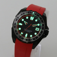 Nouvelles inserts de lunette inclinée H&T faites à la main en acier inoxydable 316L 38x30.6mm, style GMT SKX007, avec PIP vert Super C1 G1, pour montres