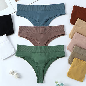 กางเกงขาสั้นแนบเนื้อสำหรับผู้หญิงบิกินียืดหยุ่นสูงระบายอากาศได้สีพื้นกลางเอวไร้รอยต่อ - Product Image 4