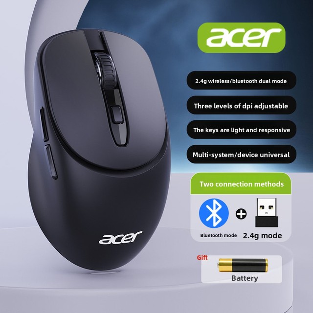 For Ergonomic Wireless Mouse 6 Buttons Silent for Dual-mode Universal for Office Desktops and Laptops Business-grade