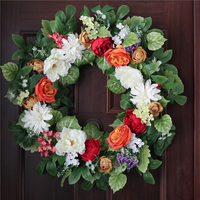 Couronne de fleurs artificielles de grande taille, 12-26 pouces, pour porte avant, printemps