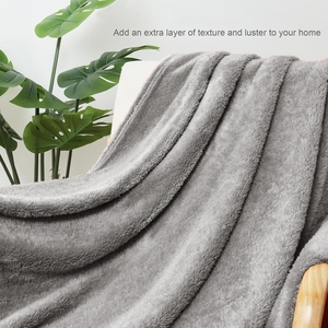 Bán số lượng lớn giá rẻ sợi nhỏ màu xám flannel Fleece chăn, chấp nhận màu sắc và kích thước tùy biến - Product Image 4