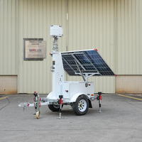 Nouvelle remorque de surveillance solaire économique 2026 avec caméra de sécurité HD CCTV IA, mât de 7 m, durable, antirouille, pour usage extérieur