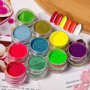 6 Polvos Acrílicos Fluorescentes Profesionales de Colores Mezclados Brillantes para Uñas, Polvo para Manicura DIY en Tarro - Product Image 4