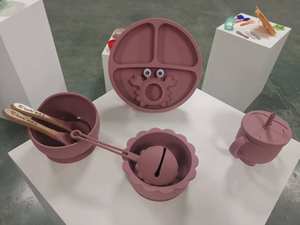 <span class=keywords><strong>Baby</strong></span> Bowls com sucção, <span class=keywords><strong>Baby</strong></span> Led Weaning Supplies, Soft Silicone Food <span class=keywords><strong>Bowl</strong></span> para bebês Kids Toddlers, BPA Free - Product Image 5