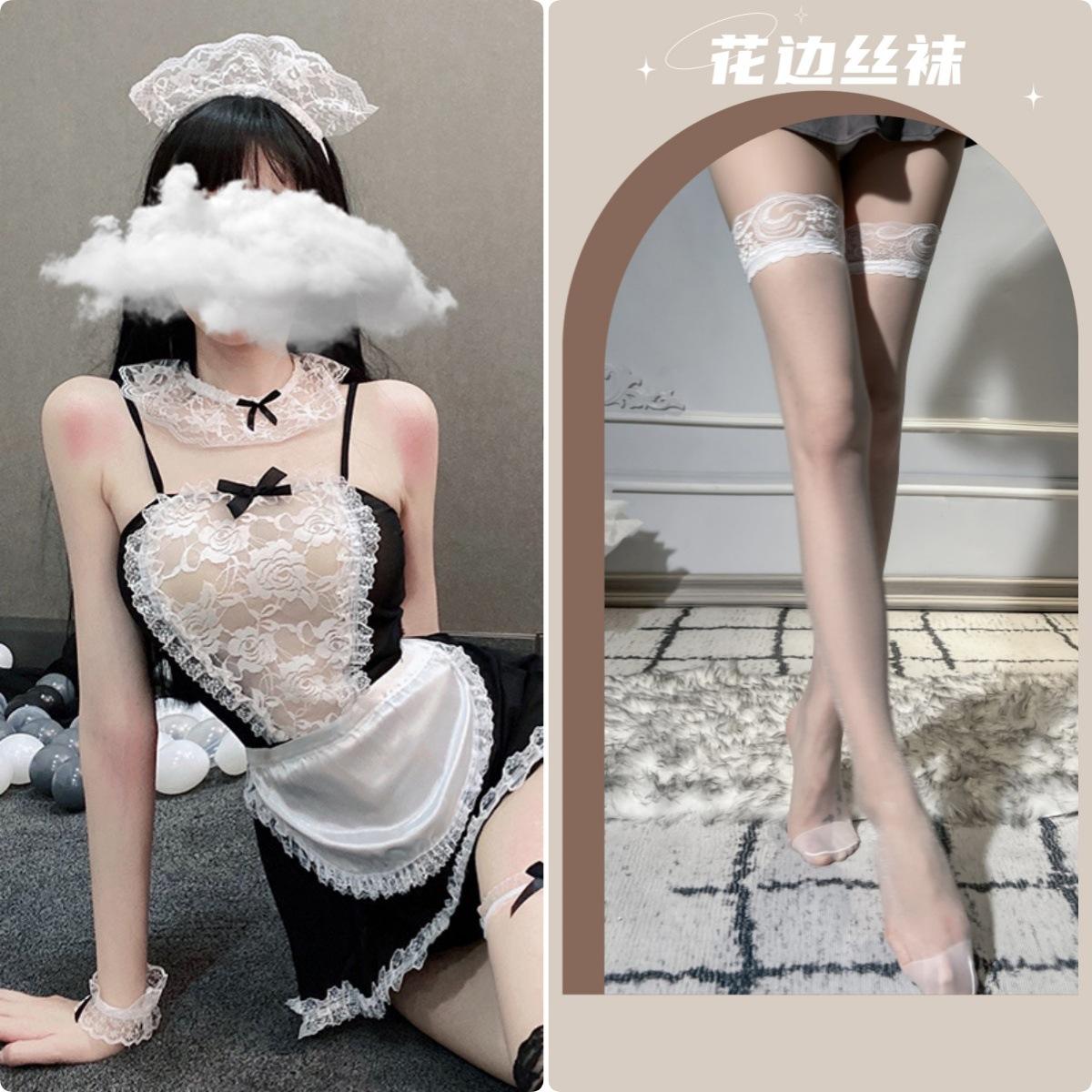Maid outfit + white stockings