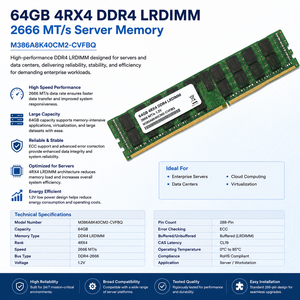 ซัง M386A8K40CM2-CVFBQ 64GB 4Rx4 DDR4 2666MHz PC4-21300 ECC LRDIMM หน่วยความจำเซิร์ฟเวอร์ระดับองค์กร โมดูลแรม M386A8K40CM2-CVFBQ 64GB - Product Image 3