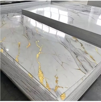 Paneles de Pared de PVC con Patrón de Mármol UV, Impermeables, Resistentes al Fuego, Fáciles de Instalar, para Renovación de Hoteles, Villas y Espacios Comerciales