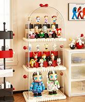 Vitrine transparente anti-poussière pour figurines avec étagères multi-niveaux, organisateur de rangement pour boîtes mystères et poupées, pour la décoration de collection à domicile