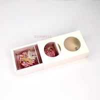 Boîte d'emballage pour macaron simple de haute qualité avec logo personnalisé, mini tiroirs à macarons mignons en 2 pièces, revêtement UV et gaufrage