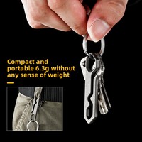 Porte-clés en métal en alliage de titane minimaliste avec ceinture à dégagement rapide pour accessoire de mode EDC sans ressort à boucle