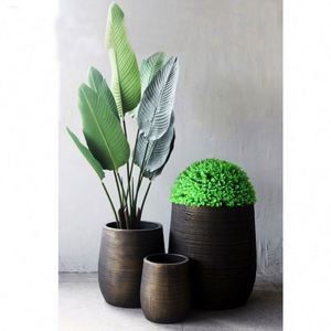 Macetas de Jardín Ovaladas de Hormigón de Gran Tamaño, Macetas para Plantas de Interior y Exterior - Product Image 6