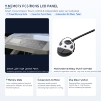 Fauteuil dentaire électrique, fauteuil de traitement dentaire, lampe sans ombre à 12 LED, 9 positions mémoire, boîte latérale amovible