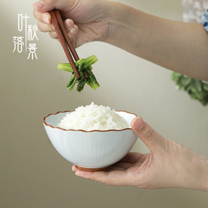ชามเซรามิคลายใบไม้ร่วงในฤดูใบไม้ร่วง ขนาดเล็ก ซ้อนกันได้ ใช้ในบ้าน - Product Image 2