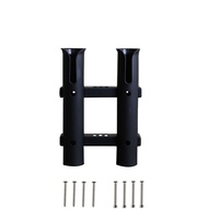 Supports de cannes à pêche en plastique OEM pour bateaux, à fixer au mur, pour 2 cannes, noir et blanc