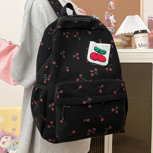 Sac à dos polyvalent rétro pour femme, style coréen inspiré d'Instagram, nouvelle collection printemps 2026, avec fermeture éclair <span class=keywords><strong>cerise</strong></span> mignonne - Product Image 3