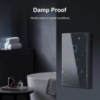 Interrupteur tactile intelligent pour maison connectée, étanche, durable, en ABS, sans fil neutre requis, compatible Wi-Fi, 100-240V, 1/2/3/4 voies