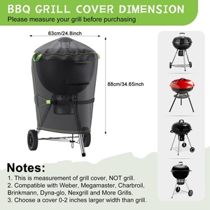 Funda Impermeable Resistente para Parrilla, 420D Oxford, Anti-UV, Nieve y Viento, con Correa Reflectante para Barbacoa <span class=keywords><strong>Weber</strong></span> de <span class=keywords><strong>22</strong></span> Pulgadas - Product Image 6