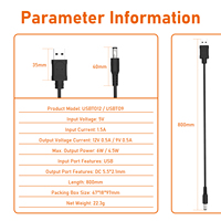 Transformateur de fil de données câble d'alimentation de charge dc 12v à 5v 9v 12v abaisseur dc câble convertisseur dc