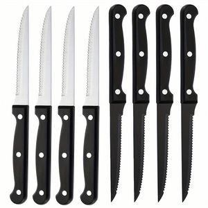 Wholesale Classic Stainless Steel Kitchen <b>Knife</b> Serrated <b>Steak</b> <b>Knife</b> with Plastic Handle for Hotel Restaurant Use - Product Image 1