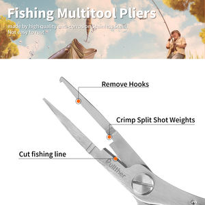 Pince de pêche professionnelle 16cm pour coupe de ligne et ouverture d'anneau fendu outil de pêche multifonction en acier inoxydable - Product Image 3