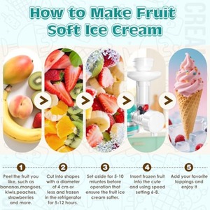 Accessoire pour crème glacée molle et sorbet sans produits laitiers pour batteur sur socle <span class=keywords><strong>KitchenAid</strong></span>, pour gelato aux fruits sain, sorbet, installation facile, sans pré-refroidissement - Product Image 5