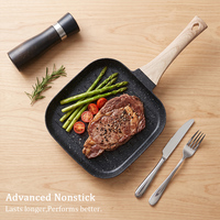 Ensemble de casseroles en aluminium antiadhésif classique et durable, personnalisable, 6 pièces, résistant au four, pour le petit-déjeuner des enfants, la préparation des aliments à la maison