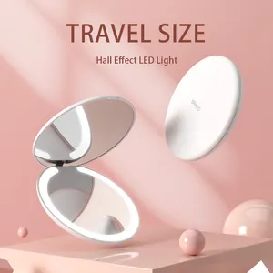 M20 miroir de maquillage Led Compact et rond, Portable et personnalisé avec lumière