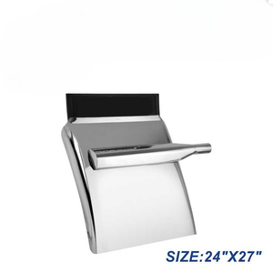 24" X 27" Stainless Steel Quarter With Tube <b>Bracket</b> Set -4" Side <b>Wall</b> <b>for</b> Kenworth International - Product Image 2
