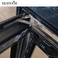 Fenêtre coulissante en aluminium à double vitrage, antivol, à économie d'énergie, noire personnalisée avec grilles pour villa