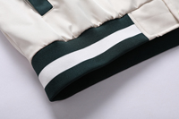 Blouson universitaire vintage personnalisé pour l'hiver, avec patch en chenille, broderie lettre S, style baseball streetwear unisexe, couleur contrastante sur le devant, coupe bomber