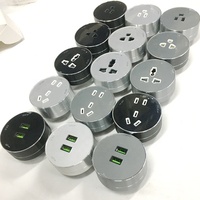 Enchufe de pista de mesa de escritorio de aluminio inteligente de 40CM UE EE. UU. Reino Unido y enchufes Enchufe móvil Mesa de conferencias Riel de alimentación Toma de pista de alimentación en