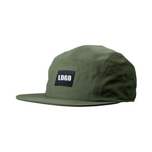 Chapeau de camp respirant à séchage rapide en nylon léger à 5 panneaux avec logo de patch tissé personnalisé taille réglable pour hommes femmes - Product Image 5