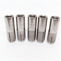Ancrage à expansion mécanique amovible en acier inoxydable 304, fileté intérieurement M4-M20, revêtement TiCN, à moletage, pour