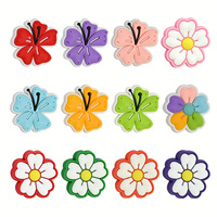 Nouvelles perles décoratives en PVC colorées en forme de fleurs pour loisirs créatifs, perles Hibiscus et Marguerite pour la fabrication de stylos perlés, porte-clés et bracelets