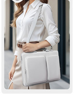 Maletín Portaordenador Portátil Coreano Simple y Duradero con Correa para el Hombro, Organizador de Viaje, Impermeable, para Tablets de 14 Pulgadas