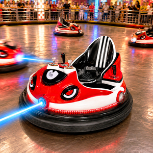 Voiture tamponneuse électrique commerciale ronde à batterie pour combat laser, pour parcs d'attractions, centres commerciaux et places publiques - Product Image 1